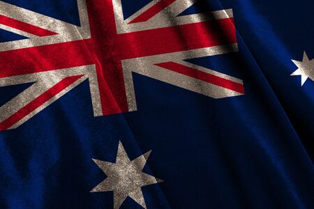 The national flag of Australia velvet fabricの写真素材
