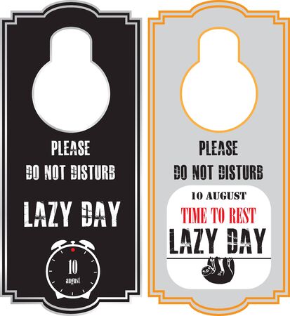 Warning Please do not disturb - holiday Lazy Dayのイラスト素材