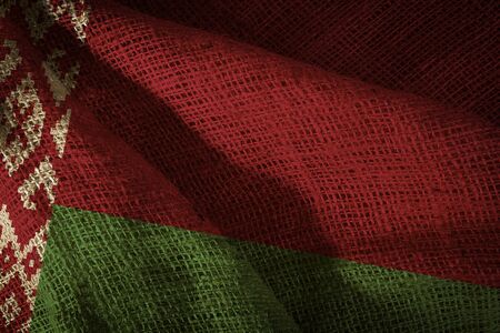 Flag of the State of Belarus from the thick industrial fabric.の写真素材
