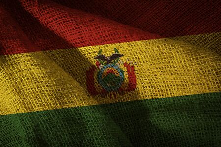 The state flag of coarse fabric Boliviaの写真素材