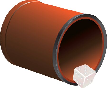 Brown Dice Cup. The classic version cups for diceのイラスト素材