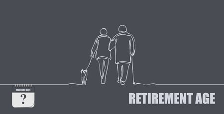 Post card for event retirement age calendar dateのイラスト素材