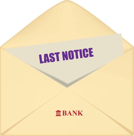 Open envelope with a bank reminder final noticeのイラスト素材