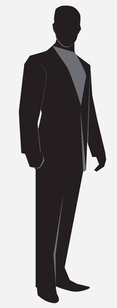 Man in a businessman suit standing full lengthのイラスト素材