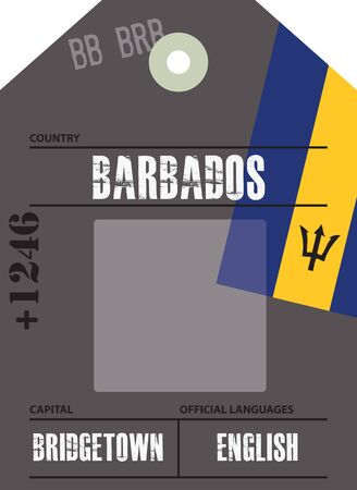 Country label Barbados with official domain name and code informationのイラスト素材