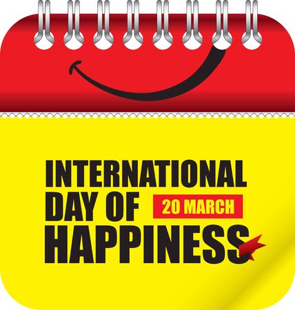 Calendar event International Day of Happiness. March 20のイラスト素材