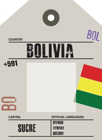 Country label Bolivia with official domain name and code informationのイラスト素材