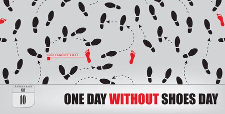 Postcard for event may day one day without shoes dayのイラスト素材