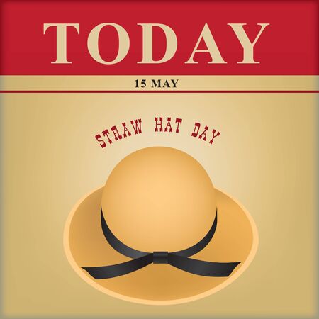 Poster for Straw Hat Day - today 15 mayのイラスト素材