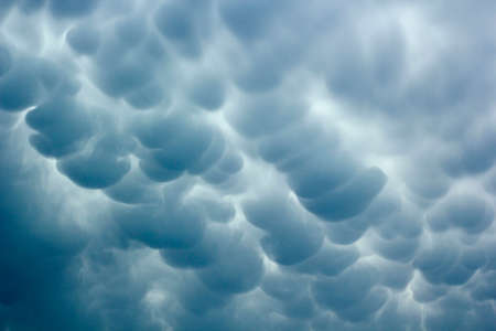 Unusual frightening storm clouds before a thunderstormの写真素材