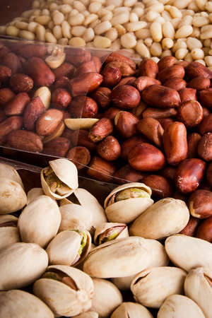 Mix of nuts for a healthy diet packaged by bag