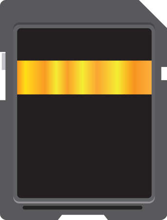 Basic blank Memory Card for storing information with a black label.のイラスト素材