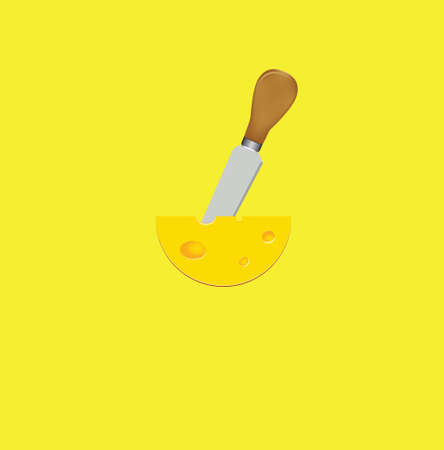 Utility cheese knife and cheese slice posterのイラスト素材