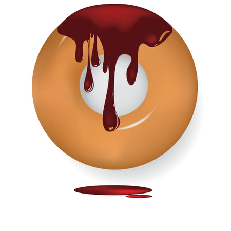 Dripping sweet glaze over pastry. Vector illustration.のイラスト素材