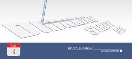 Card for event january day Drinking Straw Dayのイラスト素材
