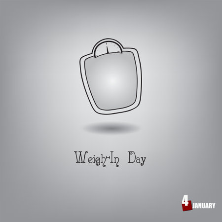 Festive playful day to control their weight - Weigh-In Dayのイラスト素材