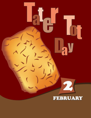 Poster Tater Tot Day.Vector illustration for a holiday date in Februaryのイラスト素材