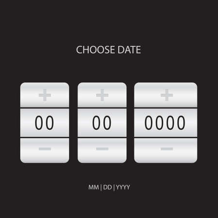 Poster with an electronic calendar - information Choose a date. Vector illustration.のイラスト素材