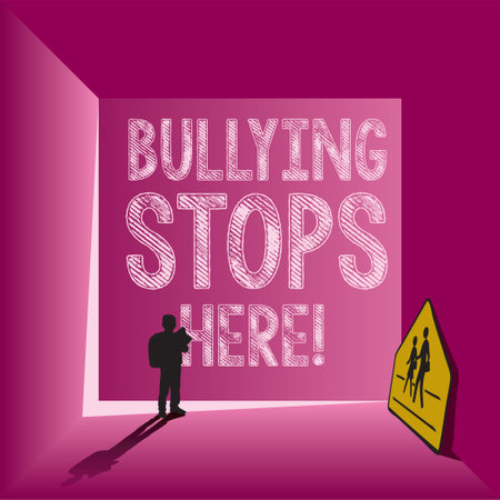 Poster for the February Pink Day event. Bullying Stops hereのイラスト素材