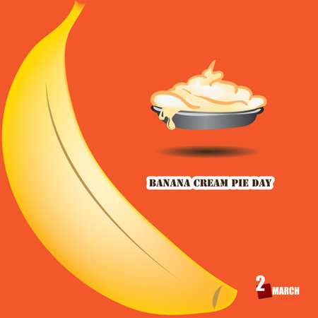 The calendar event is celebrated in March - Banana Cream Pie Dayのイラスト素材