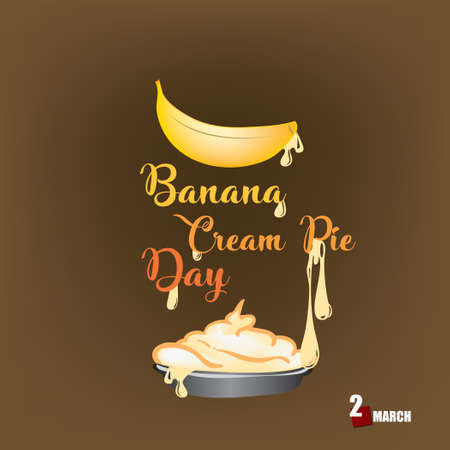The calendar event is celebrated in March - Banana Cream Pie Dayのイラスト素材