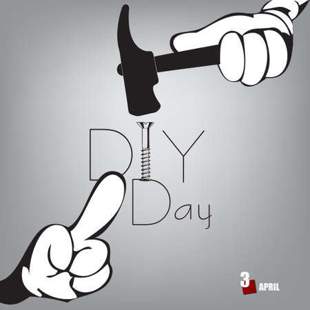 The calendar event is celebrated in april - DIY Dayのイラスト素材