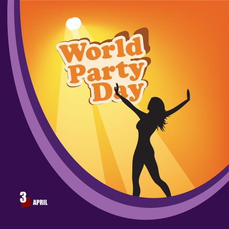 Poster for holiday World Party Day, vectorのイラスト素材
