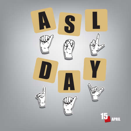 The calendar event is celebrated in april - ASL Dayのイラスト素材