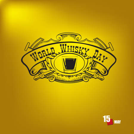 The calendar event is celebrated in may - World Whisky Dayのイラスト素材