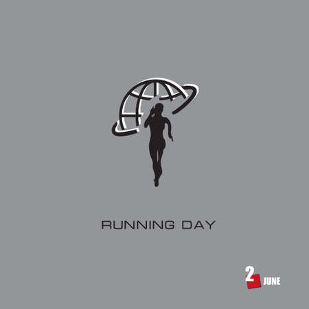 The calendar event is celebrated in june - Running Dayのイラスト素材