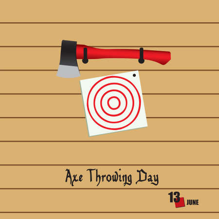The calendar event is celebrated in june - International Axe Throwing Dayのイラスト素材