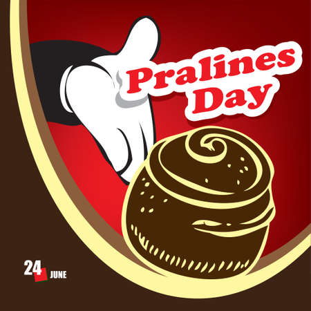 A festive event celebrated in june - Pralines Dayのイラスト素材