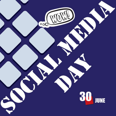 The calendar event is celebrated in june - Social Media Dayのイラスト素材