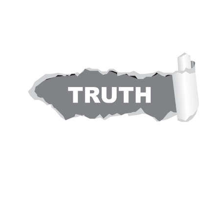 White torn paper, in the torn place the inscription - Truthのイラスト素材