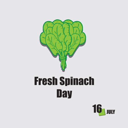The calendar event is celebrated in July - Fresh Spinach Dayのイラスト素材