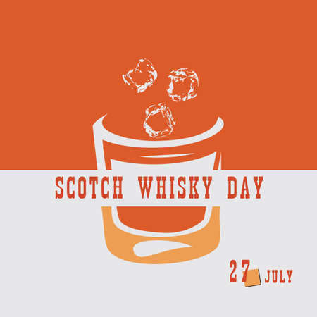 The calendar event is celebrated in July - Scotch Whisky Dayのイラスト素材