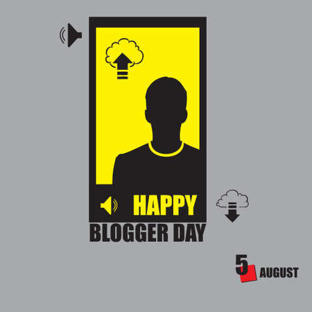 The calendar event is celebrated in August - Blogger Dayのイラスト素材