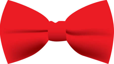 Red stylish bow tie is a part of a wardrobe, an accessory.のイラスト素材