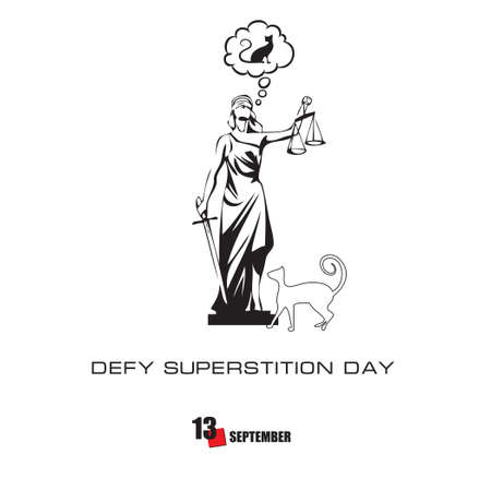 The calendar event is celebrated in September - Defy Superstition Dayのイラスト素材