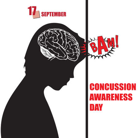 The calendar event is celebrated in September - Concussion Awareness Dayのイラスト素材