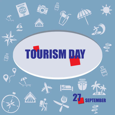 The calendar event is celebrated in September - Tourism Dayのイラスト素材
