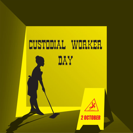 Illustration for design works of the october holiday - Custodial Worker Dayのイラスト素材