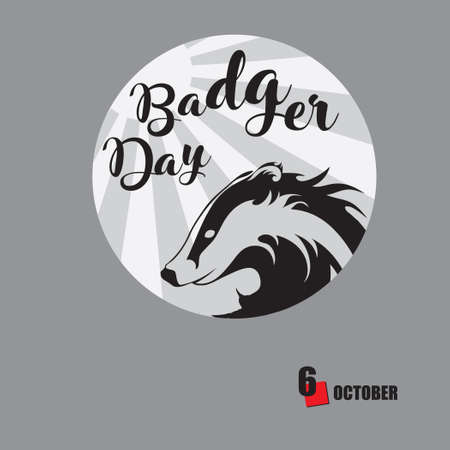 The calendar event is celebrated in october - Badger Dayのイラスト素材