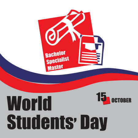 The calendar event is celebrated in october - World Students Dayのイラスト素材