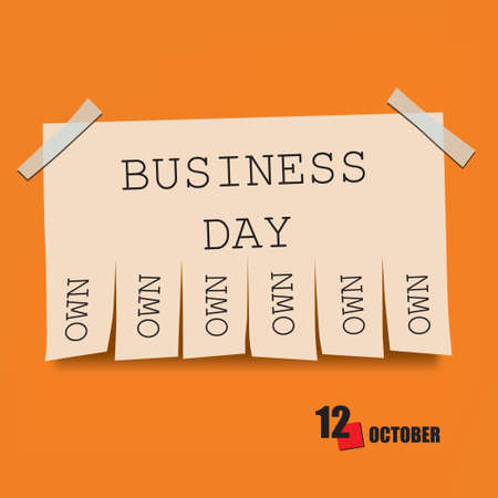 The calendar event is celebrated in october - Own Business Dayのイラスト素材