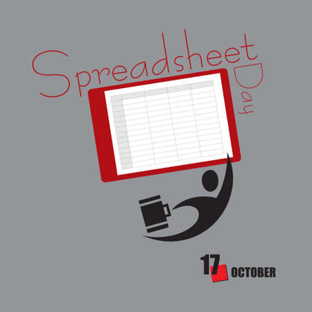 The calendar event is celebrated in october - Spreadsheet Dayのイラスト素材