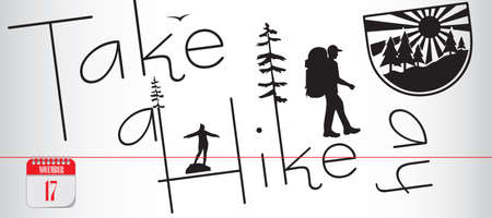 Card for event November day Take A Hike Dayのイラスト素材