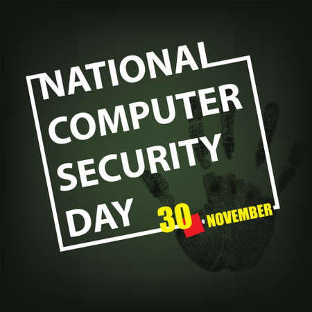 The calendar event is celebrated in November - National Computer Security Dayのイラスト素材
