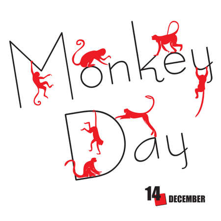 The calendar event is celebrated in December - Monkey Dayのイラスト素材