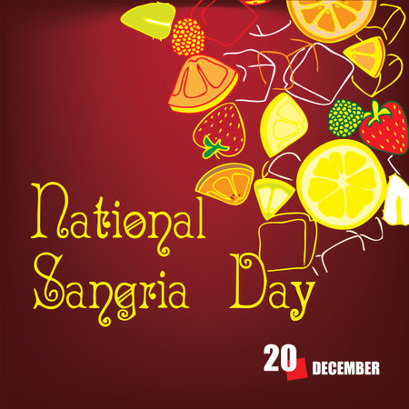 The calendar event is celebrated in December - National Sangria Dayのイラスト素材